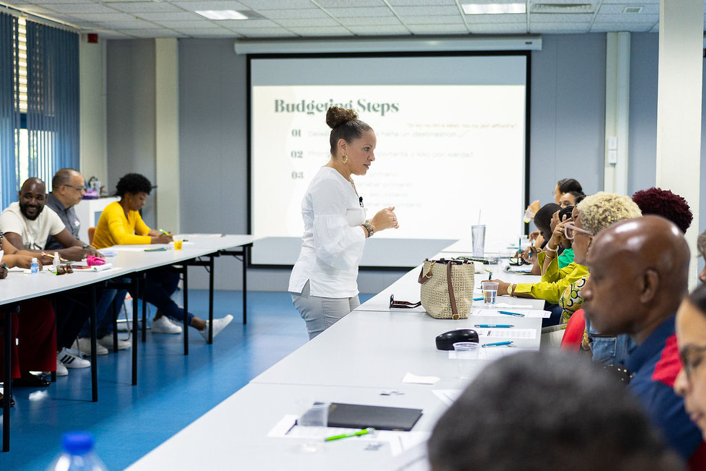 A Pichiri workshop in session with participants around tables
